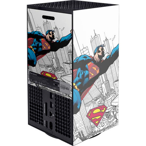 DC Comics Superman Flying Over City Pose XBox Series X Digital Edition Console Skin